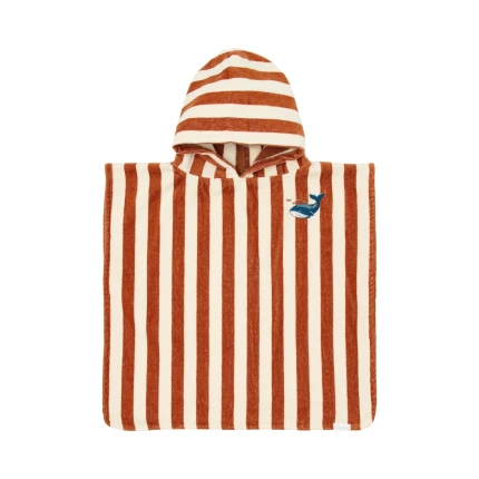 Poncho kąpielowe Ocean World Brown Stripe / Little Dutch