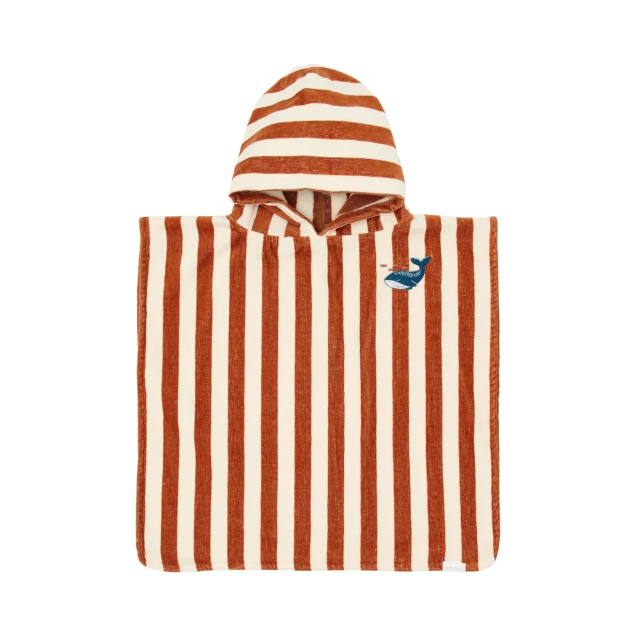 Poncho kąpielowe Ocean World Brown Stripe / Little Dutch