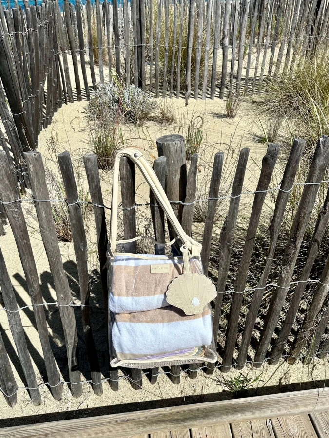 Torba plażowa transparentna - Beżowa / Play&Store