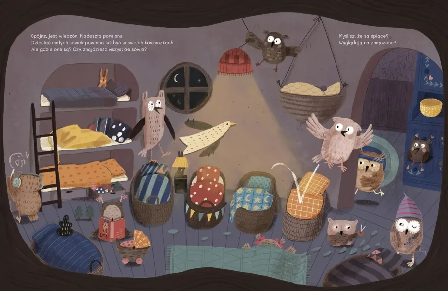 Nie chcemy spać! Kto położy 10 sówek do snu? Książka interaktywna / Wydawnictwo Jedność