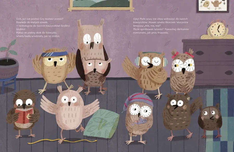 Nie chcemy spać! Kto położy 10 sówek do snu? Książka interaktywna / Wydawnictwo Jedność