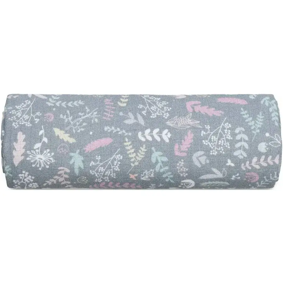 Otulacz muślinowy BOTANIC GREY 100x120 / Pink no More