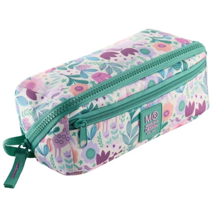 Kwadratowy piórnik dwukomorowy - Magic Unicorn / Miquelrius