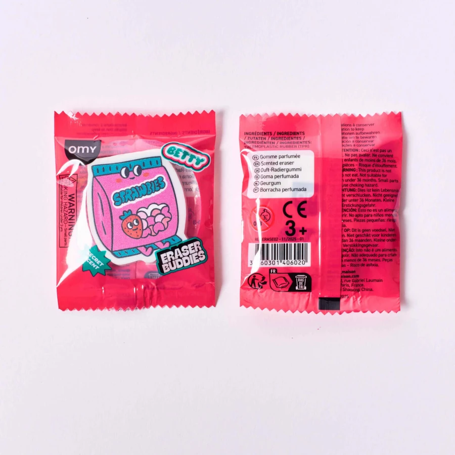 Pachnące gumki do ścierania BUDDIES, różne wzory, 1szt. / OMY