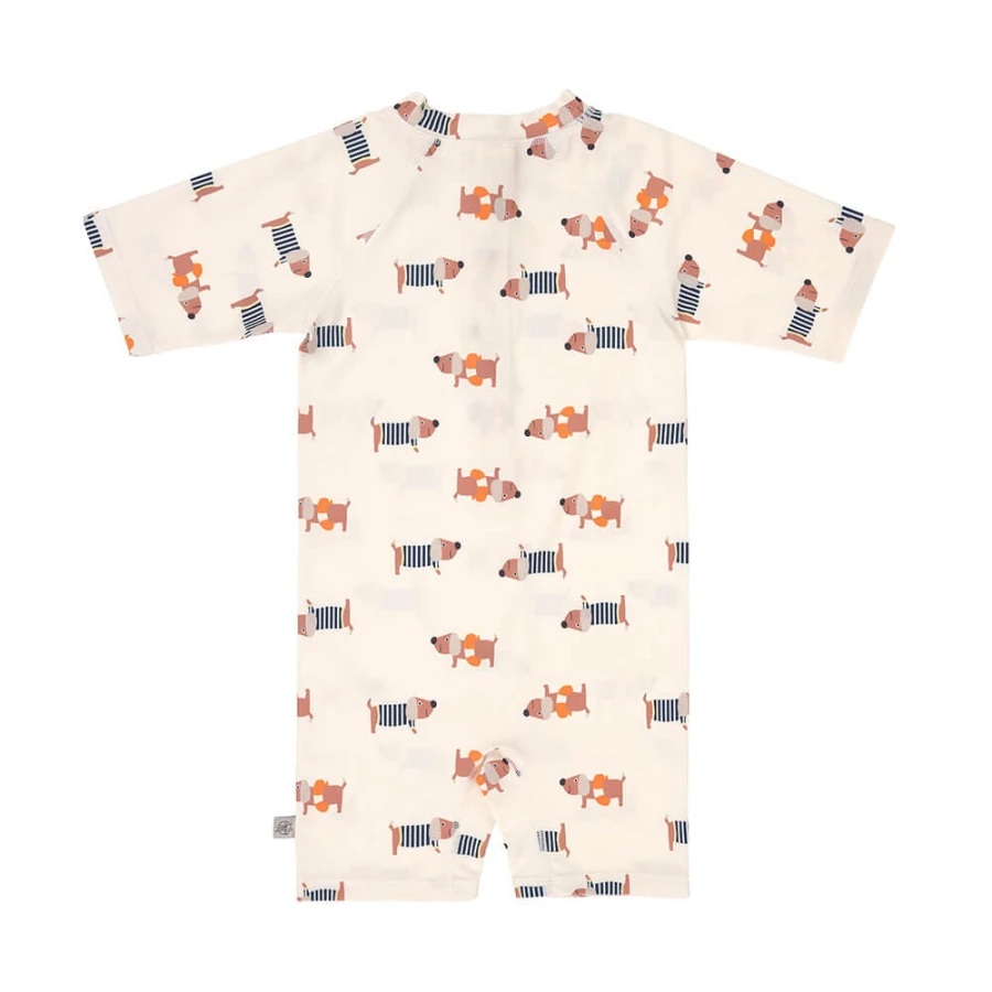 Kombinezon do pływania z krótkim rękawem UV60 Beach Dog - Orange, dark sea / Lassig