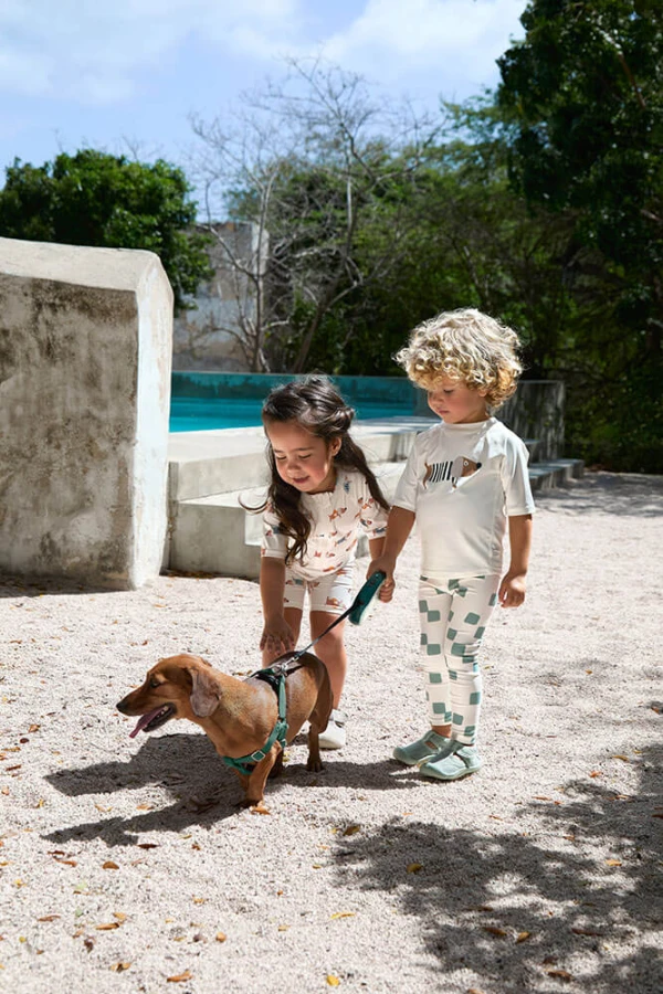 Kombinezon do pływania z krótkim rękawem UV60 Beach Dog - Orange, dark sea / Lassig