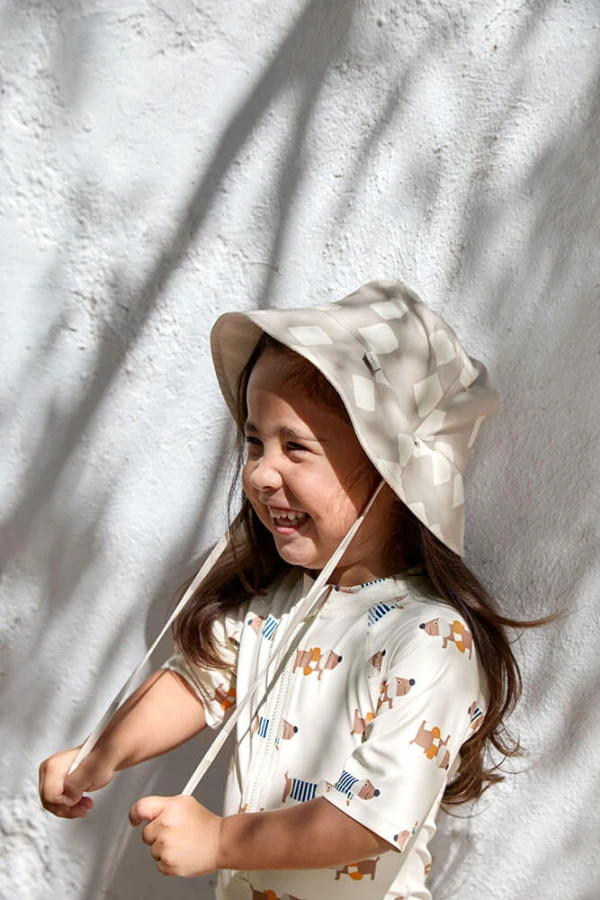 Kombinezon do pływania z krótkim rękawem UV60 Beach Dog - Orange, dark sea / Lassig