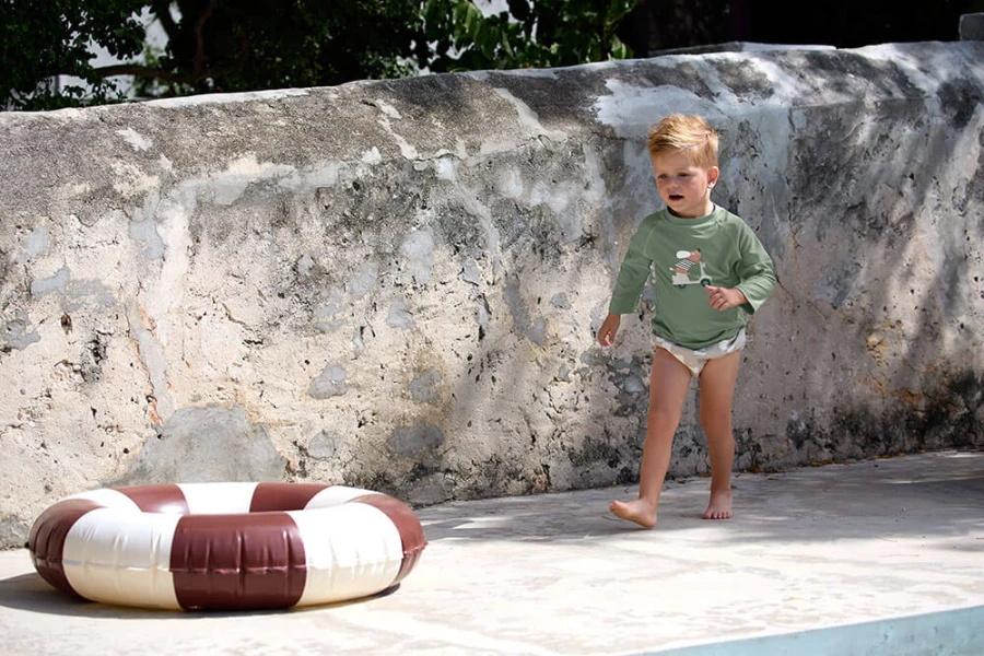 Koszulka do pływania z długim rękawem przeciwsłoneczna UV60 Splash & Fun Scooter Dog - green / Lassig