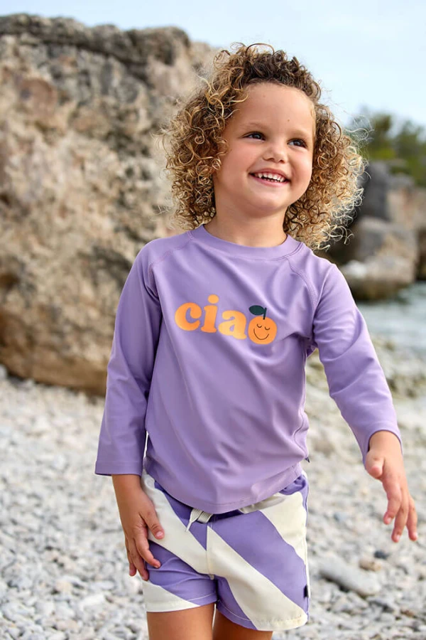 Koszulka do pływania z długim rękawem przeciwsłoneczna UV60 Splash & Fun - purple / Lassig