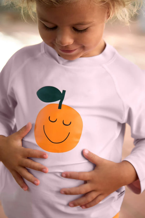 Koszulka do pływania z długim rękawem przeciwsłoneczna UV60 Splash & Fun Orange - pale pink / Lassig