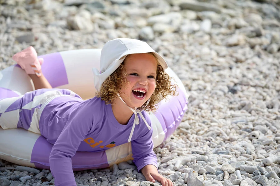 Kapelusz z filtrem UV80 z ochroną karku Splash & Fun - sea salt / Lassig