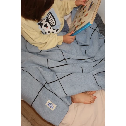 Koc merino 100 x 140 cm - baby blue kid / The Story Makers