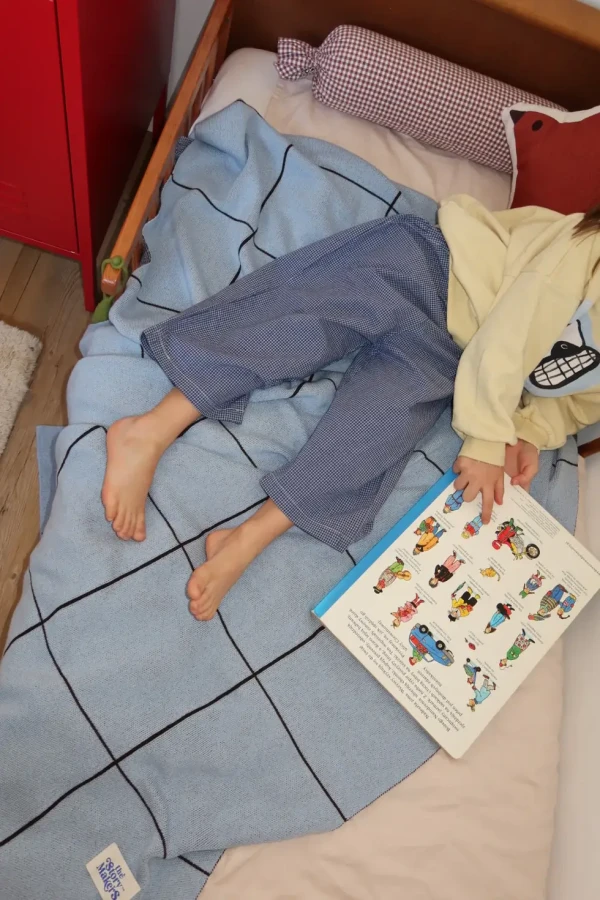 Koc merino 100 x 140 cm - baby blue kid / The Story Makers