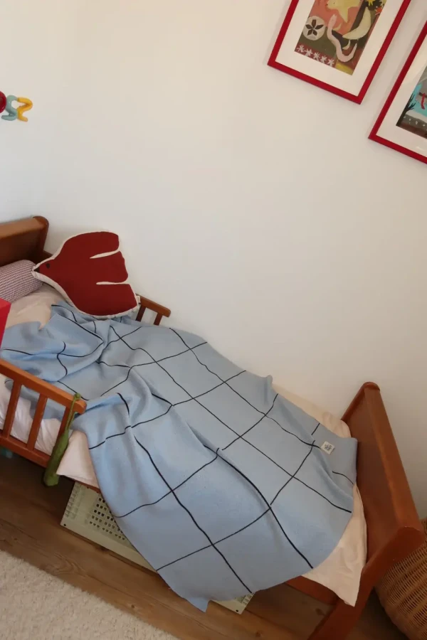 Koc merino 100 x 140 cm - baby blue kid / The Story Makers