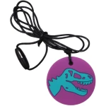 Gryzak terapeutyczny, antystresowy naszyjnik - Dinozaur fioletowy / Jellystone