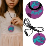 Gryzak terapeutyczny, antystresowy naszyjnik - Dinozaur fioletowy / Jellystone