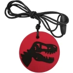 Gryzak terapeutyczny, antystresowy naszyjnik - Dinozaur czerwony / Jellystone