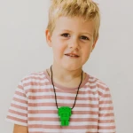 Gryzak terapeutyczny, antystresowy naszyjnik Robot - Grassy Green / Jellystone