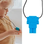 Gryzak terapeutyczny, antystresowy naszyjnik Robot - Blue Hawaiian / Jellystone