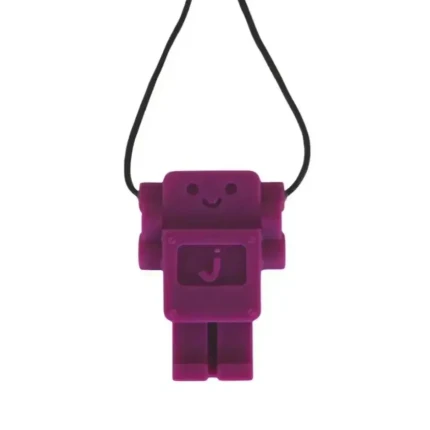 Gryzak terapeutyczny, antystresowy naszyjnik Robot - Purple Grape / Jellystone