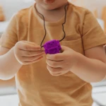 Gryzak terapeutyczny, antystresowy naszyjnik Robot - Purple Grape / Jellystone