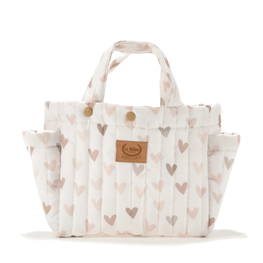 Organizer do wózka ortalion pikowany HEARTBEAT BEIGE / La Millou