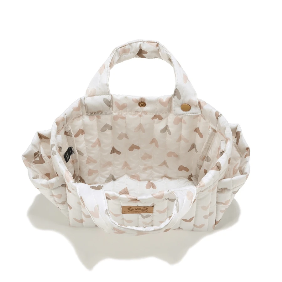 Organizer do wózka ortalion pikowany HEARTBEAT BEIGE / La Millou