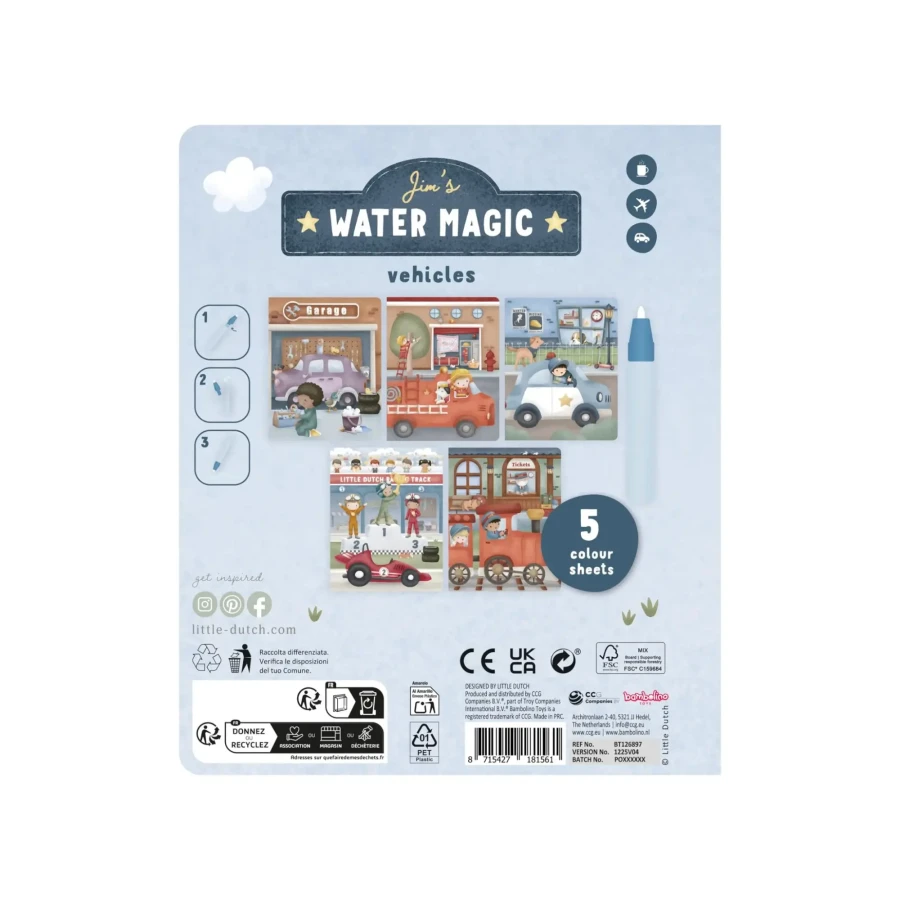 Kolorowanka wodna Jim & Friends / Little Dutch