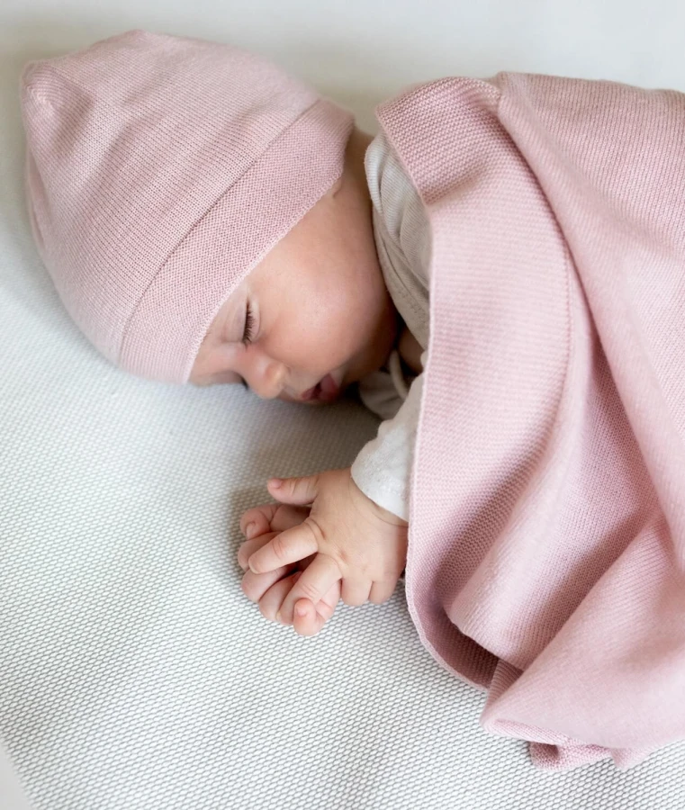 Kocyk Merino Cozy - delikatny róż / amori amori