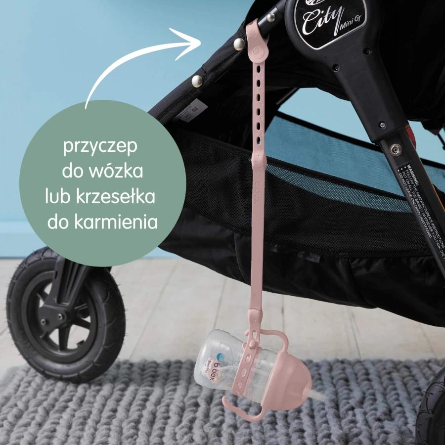 Zestaw na start 3w1, bidon 240ml Borówkowy, smycz Ocean breeze, zapasowe słomki / b.box