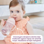 Zestaw na start 3w1, bidon 240ml Malinowy, smycz Strawberry Shake, zapasowe słomki / b.box