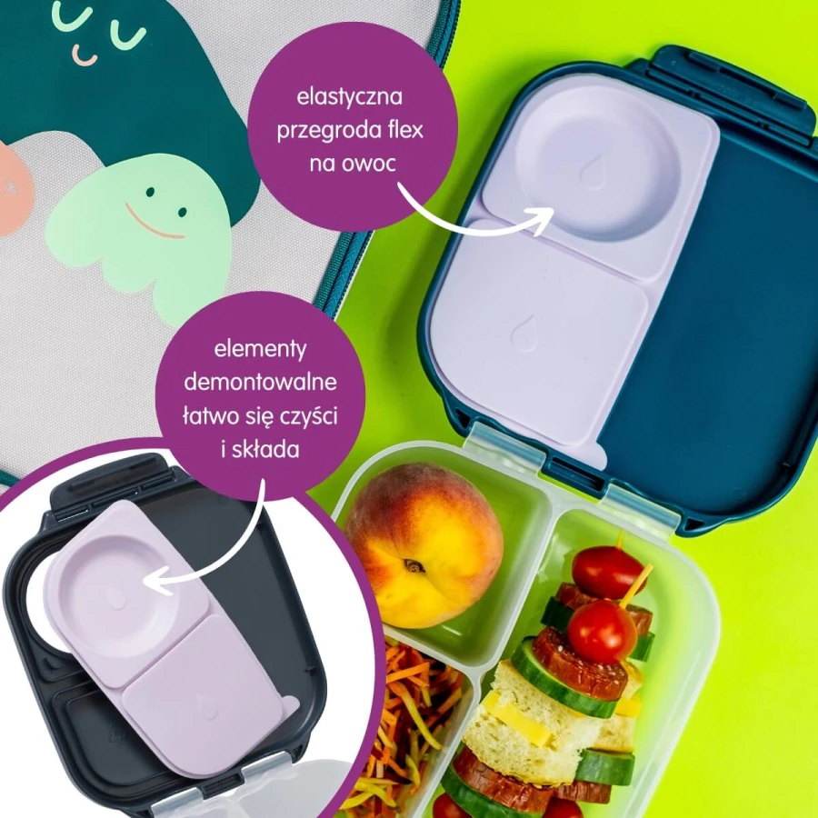 Zestaw Mini Lunchbox + Butelka tritanowa ze słomką 450 ml - Spearmint / B.box
