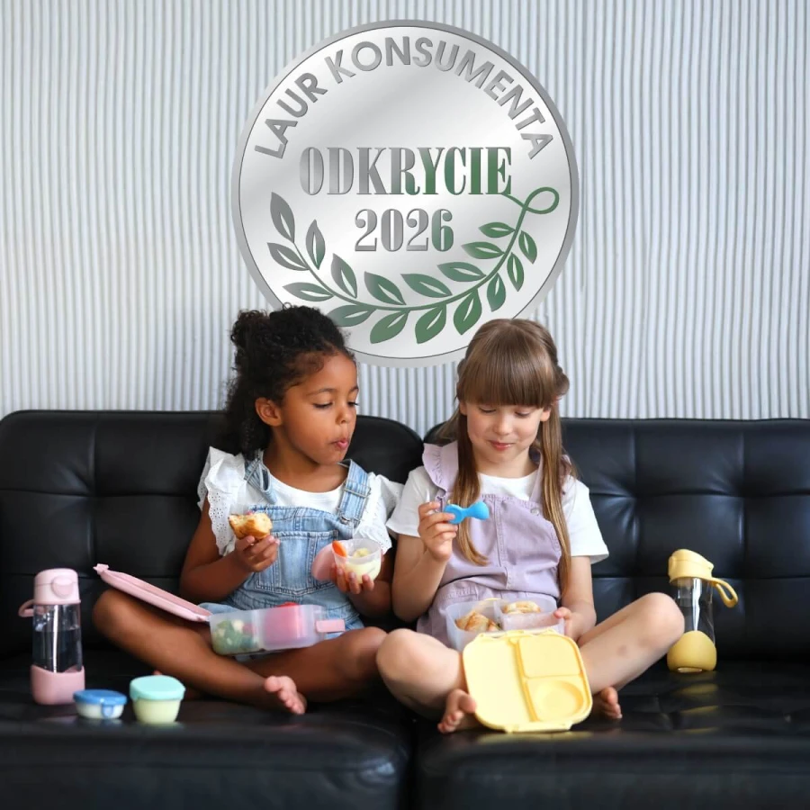 Zestaw Mini Lunchbox + Butelka tritanowa ze słomką 450 ml - Blue Slate / B.box