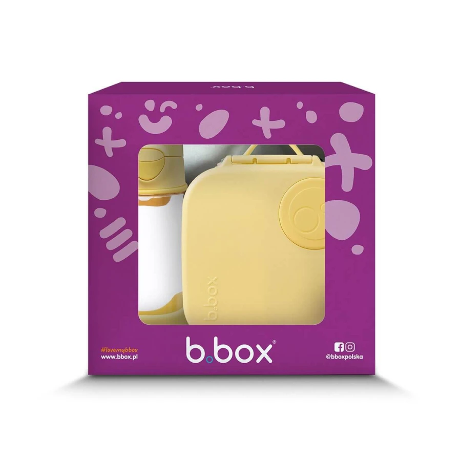 Zestaw Sportowa butelka tritanowa 450 ml + Mini Lunchbox - Lemon Twist / B.box