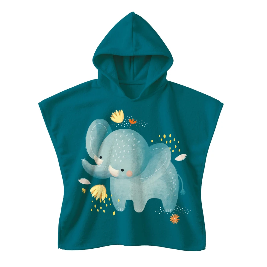 Ponczo kąpielowe z kapturem - Słonik / SASSI