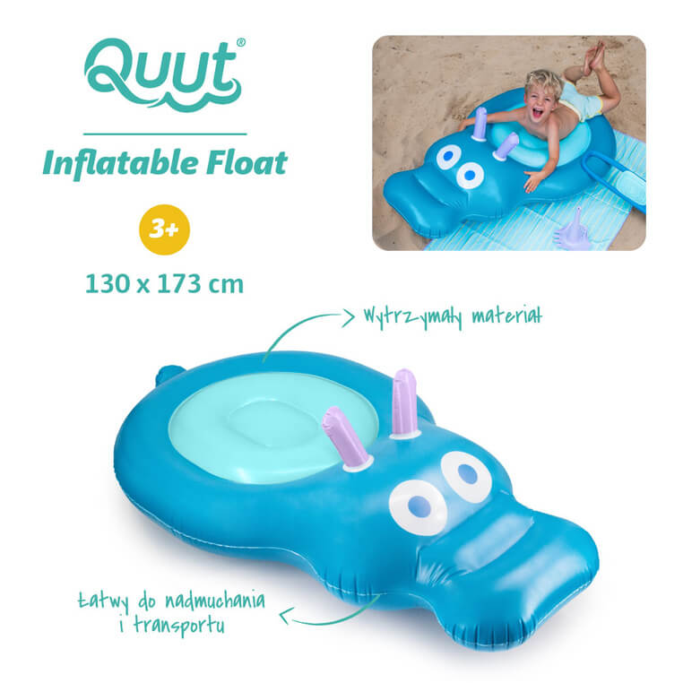 Dmuchany materac do pływania dla dzieci Hipopotam / QUUT