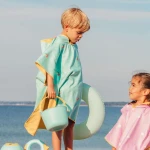 Dwustronne poncho kąpielowe dla dzieci Banana Blue / QUUT