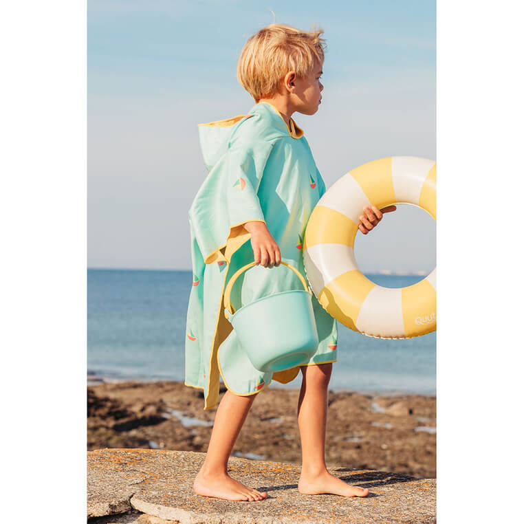 Dwustronne poncho kąpielowe dla dzieci Banana Blue / QUUT