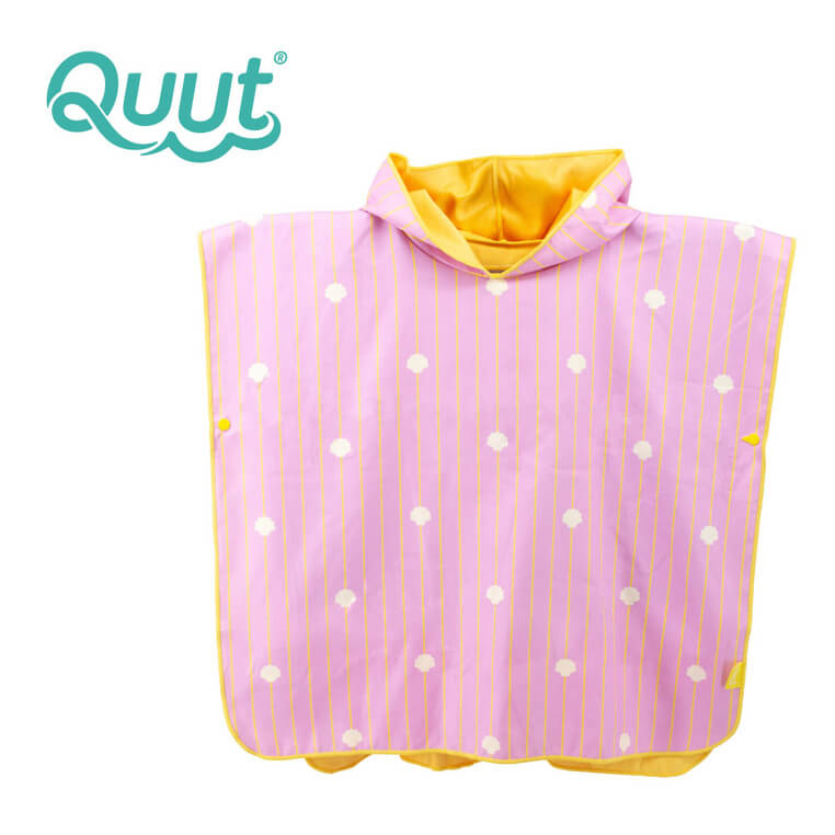 Dwustronne poncho kąpielowe dla dzieci Banana Pink / QUUT