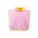 Dwustronne poncho kąpielowe dla dzieci Banana Pink / QUUT