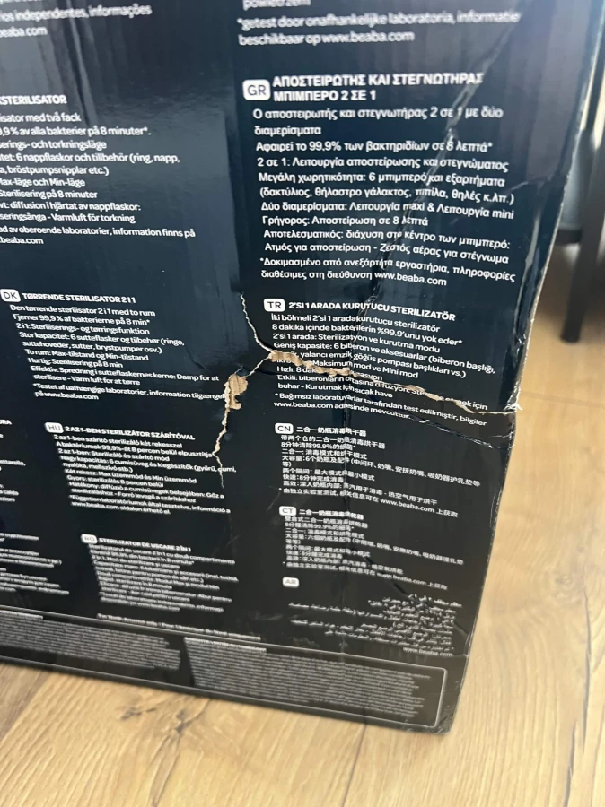 USZKODZONE OPAKOWANIE: Sterylizator parowy z suszarką 2w1 Steril 'n' dry Night blue / Beaba