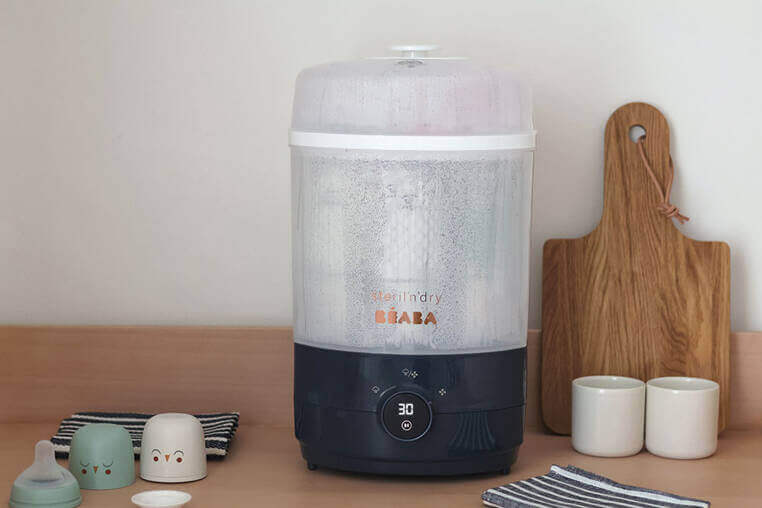 USZKODZONE OPAKOWANIE: Sterylizator parowy z suszarką 2w1 Steril 'n' dry Night blue / Beaba