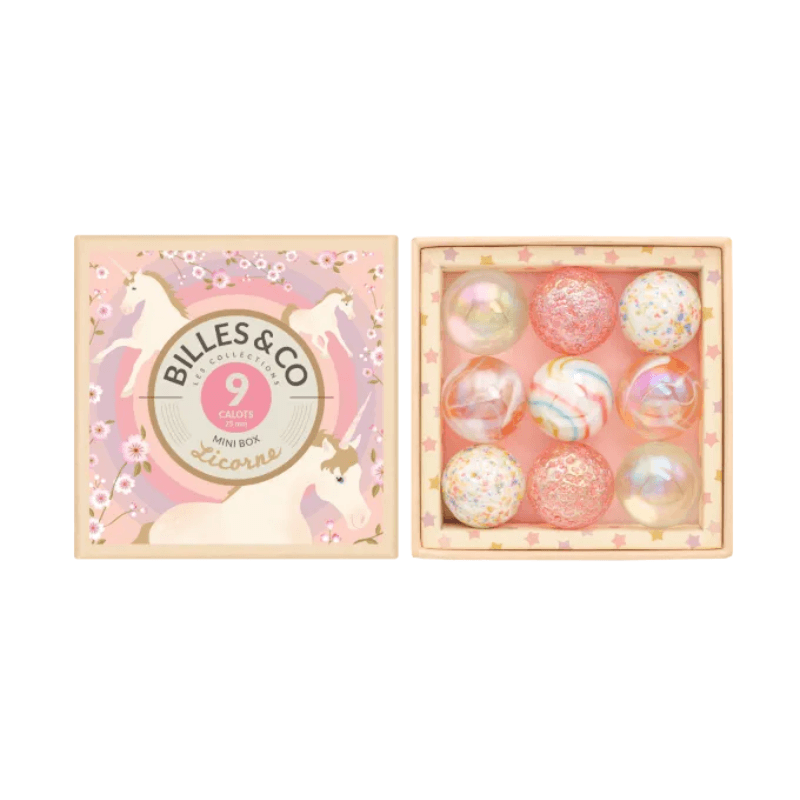 Szklane kulki MINIBOX-CALOTS - JEDNOROŻCE / Billes & Co