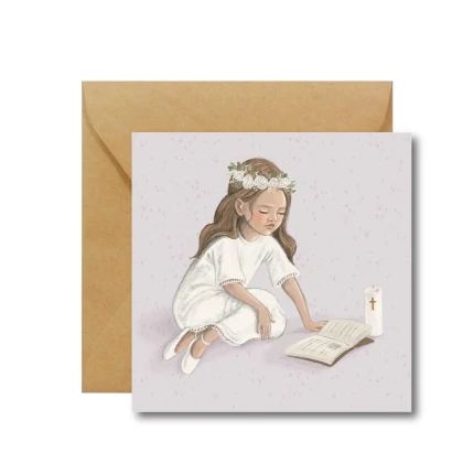 Kartka na Komunię dla dziewczynki / Hi Little