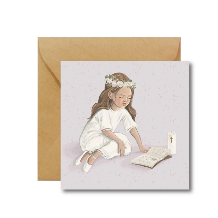 Kartka na Komunię dla dziewczynki / Hi Little