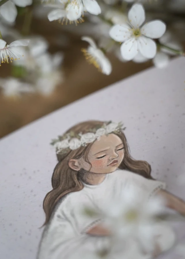 Kartka na Komunię dla dziewczynki / Hi Little