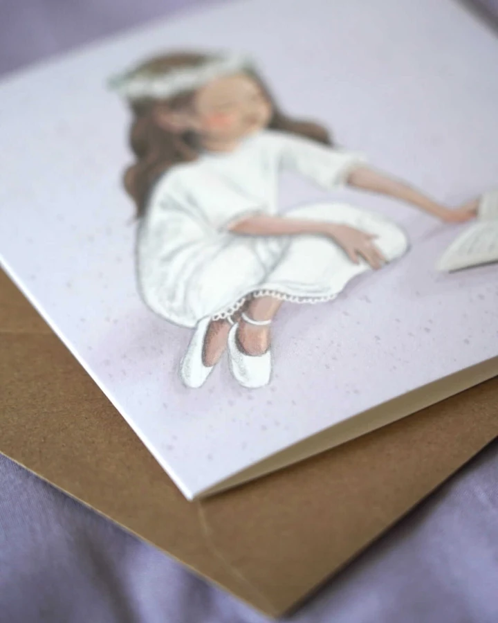 Kartka na Komunię dla dziewczynki / Hi Little