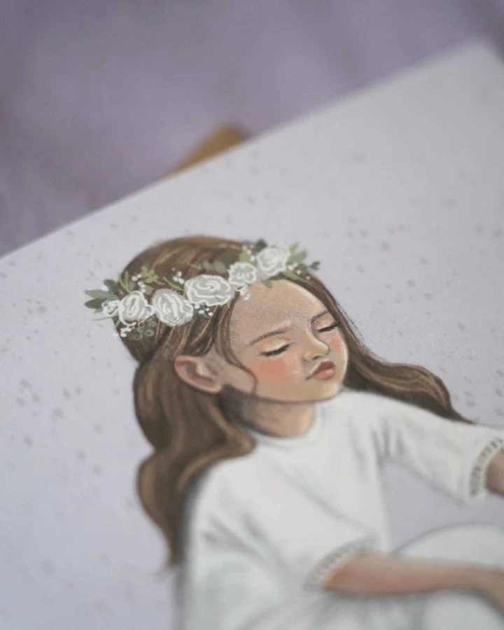 Kartka na Komunię dla dziewczynki / Hi Little