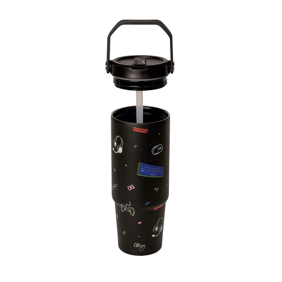 Kubek termiczny z uchwytem 900ml - Gaming / Citron