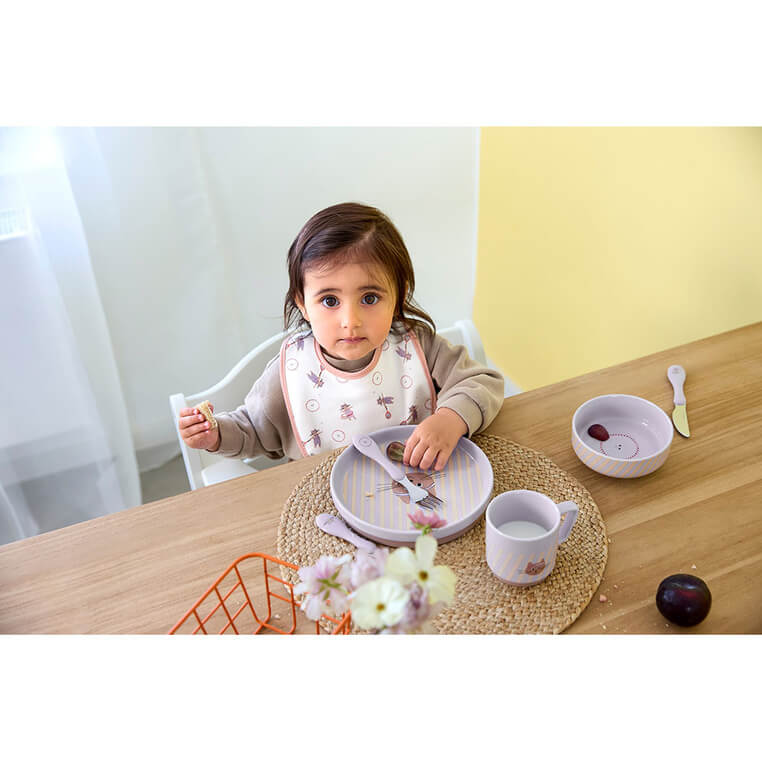 Komplet naczyń z porcelany Tiny Team Kotek / Lassig